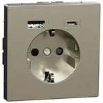 Merten SCHUKO-Steckdosemit USB Ladeger&auml;t Typ A und Typ C, 3,0 A, System Design,
