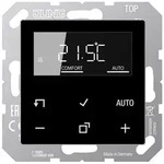 Jung Standard Raumtemperaturregler mit Display (Echtglasfront schwarz)