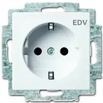 SCHUKO&reg; Steckdosen-Einsatz mit Aufdruck "EDV" (alpinwei&szlig;)