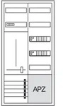 Hager Komplettschrank ZB323T15G, 1 Z&auml;hlerfeld, 1 Verteilerfeld, APZ, best&uuml;ckt