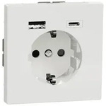 Merten SCHUKO-Steckdosemit USB Ladeger&auml;t Typ A und Typ C, 3,0 A, System Design,