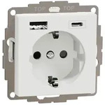 Merten SCHUKO-Steckdosemit USB Ladeger&auml;t Typ A und Typ C, 3,0 A, System M