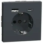 Merten SCHUKO-Steckdosemit USB Ladeger&auml;t Typ A und Typ C, 3,0 A, System Design,