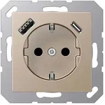 JungSCHUKO-Steckdose mit USB-Ladeger&auml;t Typ C+A (champagner)