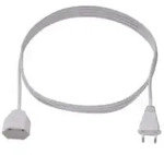 Euro-Verl&auml;ngerung, Flachleitung H03VVH2-F 2x0,75 mm2, L&auml;nge: 2m, wei&szlig;
