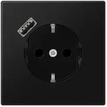 Jung SCHUKO-Steckdose mit USB-Ladeger&auml;t Typ A (graphitschwarz matt)