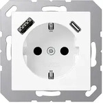 JungSCHUKO-Steckdose mit USB-Ladeger&auml;t Typ C+A (schneewei&szlig; matt)