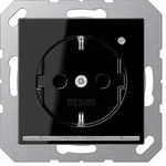 Jung SCHUKO-Steckdose mit LED-Orientierungslicht und Helligkeitssensor (schwarz)