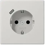 JungSCHUKO-Steckdose mit USB-Ladeger&auml;t Typ C (lichtgrau)
