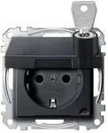 Merten SCHUKO-Steckdose, System M, mitKlappdeckel, abschlie&szlig;bar, versch.