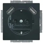 Busch-Jaeger SCHUKO&reg; Steckdosen-Einsatz mit 2x USB-Steckdose (anthrazit)