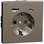 Merten SCHUKO-Steckdosemit USB Ladeger&auml;t Typ A und Typ C, 3,0 A, System Design,