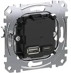 Merten USB-Ladeeinsatz Typ A+C mit Power-Delivery-Technologie und 45W Ladeleistung