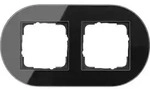 Gira Studio Abdeckrahmen 2-fach (Glas schwarz)