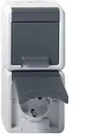 Gira IP 44 SCHUKO-Doppelsteckdose - senkrecht (grau)