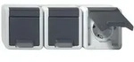 Gira IP 44 SCHUKO-Dreifachsteckdose - waagerecht (grau)