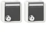 Gira IP 44 Set mit 2 verschlie&szlig;baren SCHUKO-Steckdosen (grau)