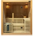 Dewello&reg; Finnische Traditionelle Sauna SARNIA 180cm x 140cm inkl. 6 KW Harvia...