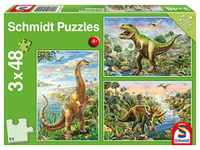 Puzzle - Abenteuer mit den Dinosauriern, 3 x 48 Teile