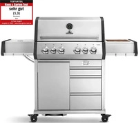 BURNHARD 946623, BURNHARD Big EARL Premium-Gasgrill 4-Brenner Edelstahl Silber