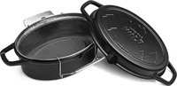 BURNHARD 944209, BURNHARD Gusseisenbr&auml;ter mit Frittierkorb #944209 schwarz