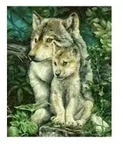 Wolfsmutter Malen nach Zahlen