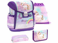 Schulrucksack Classy Set 4tlg. Rainbow Unicorn Magic Lila