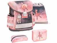 Schulrucksack Classy Set 4tlg. Ballerina Black Pink, Dunkelgrau