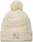 New Era Damen Bobble Winterm&uuml;tze METALLIC NY Yankees beige