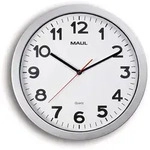 MAUL Wanduhr MAULstep &Oslash; 35 x 5 cm Kunststoff 1 x AA (1.5 V) silber