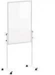MAUL Moderationstafel MAULsolid Standfu&szlig; Rollen 56 x 84 x 193.5 cm wei&szlig; grau