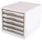 DELI Schubladenbox A4 Kunststoff 27.5 x 34 x 26 cm wei&szlig;