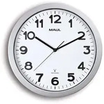 MAUL Wanduhr MAULstep &Oslash; 35 x 5 cm funkgesteuert Kunststoff 1 x AA (1.5 V) silber