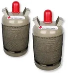 2x 11 kg Propangasflasche Gasflasche Stahlflasche Grau Eigentumsflasche Fabrikne...