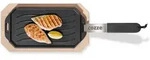 Cozze Gusseisenpfanne mit Bambus Servierbrett, 15 x 30 cm