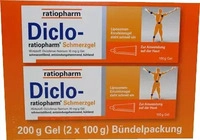 PZN-DE 08022395, Diclo-ratiopharm Schmerzgel Doppelpack 2X100 g, Grundpreis: &euro;