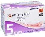 BD Ultra-fine Pen-nadeln 5 mm 31 G 0,25 105 St