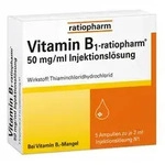 Vitamin B1 ratiopharm 50mg/ml Injektionsl&ouml;sung 5X2 ml