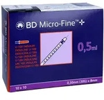 BD Micro-fine+ Insulinspr.0,5 ml U100 0, 100 St