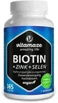 Biotin 10 mg hochdosiert + Zink + Selen Tabletten 365 St