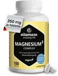 Magnesium 350 mg Komplex Citrat/Oxid/Carbon vegan 180 St