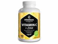 VITAMIN C 1000 mg hochdosiert+Zink vegan Tabletten 180 Stück