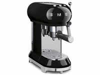 SMEG Espressomaschine mit Siebträger, Schwarz, 50's Style ECF01BLEU