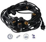 Kanlux Partylichterkette "GRL 15M" 15,75 Meter 15 x E27 IP44 Schwarz