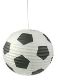 Niermann Papier-Ballon-Pendelleuchte in Fu&szlig;balloptik