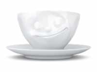 Schmunzel Kaffee Tasse glücklich in weiß 200ml