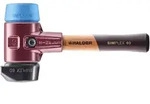 HALDER SIMPLEX Schonhammer &Oslash; 60 mm Gummi schwarz / TPE-soft blau mit Standfu&szlig;