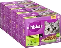 WHISKAS Portionsbeutel Multipack 7+ Gemischte Auswahl in Sauce (4 x 12 =) | 48 x 85