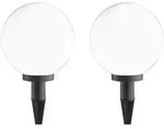 Kugelleuchten, Au&szlig;enleuchte, wei&szlig;, 2er-Set, &Oslash; 20 cm, IP44, 5m Zuleitung, E27