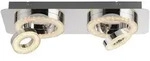 LED-Deckenleuchte, Chrom, 2 schwenkbare Leuchtringe, Design, modern